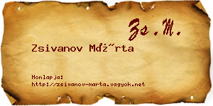 Zsivanov Márta névjegykártya